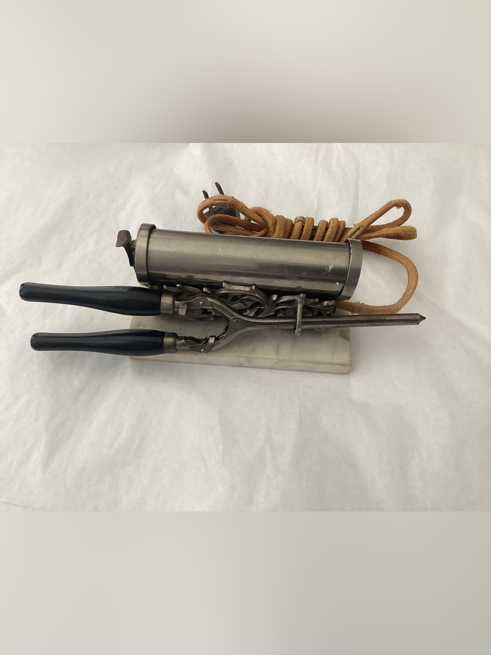 ANTIQUE Victorian/Edwardian era 1917 Ornate Electric curling iron by Simplex Htg